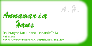 annamaria hans business card